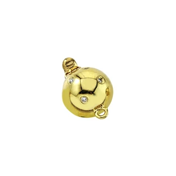 photo number one of 10mm Cast Ball Clasp with Diamonds  item 463DP